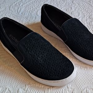 Vionic Kani Black Suede Orthotic Friendly Slip On Sneaker